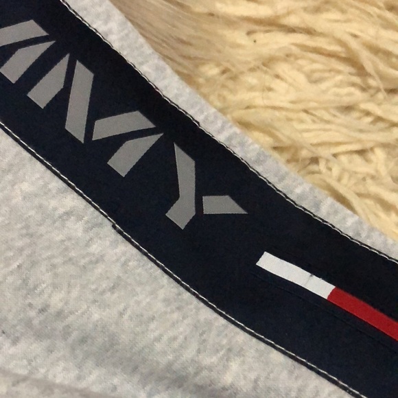 Tommy Hilfiger Crewneck Sweatshirt-Sz S-Gray with Spell-Out Sleeves-EUC - Picture 11 of 13